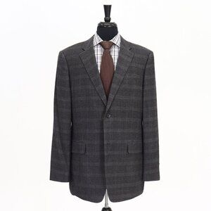 John W. Nordstrom 44L Gray Check 2-Button Sport Coat Blazer Jacket G220